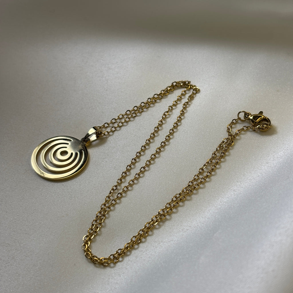 Ripple Circle Necklace and Earring Set