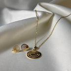 Ripple Circle Necklace and Earring Set