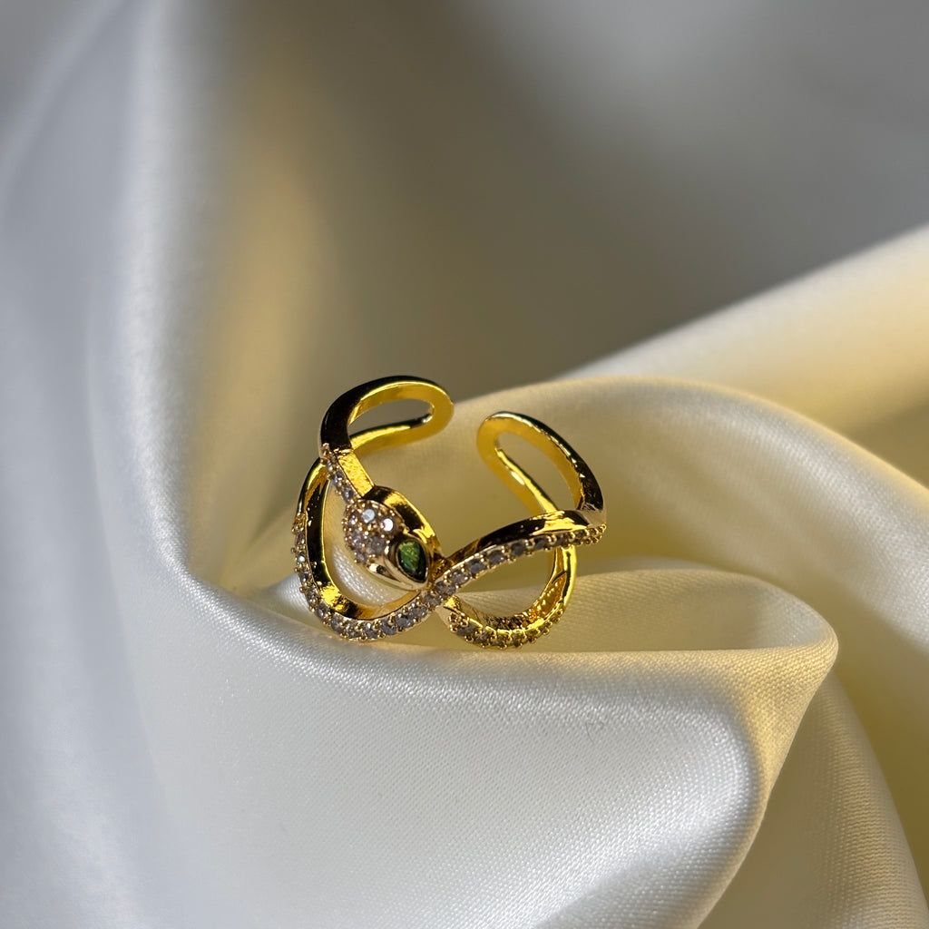 Emerald Glow Ring - Size Adjustable